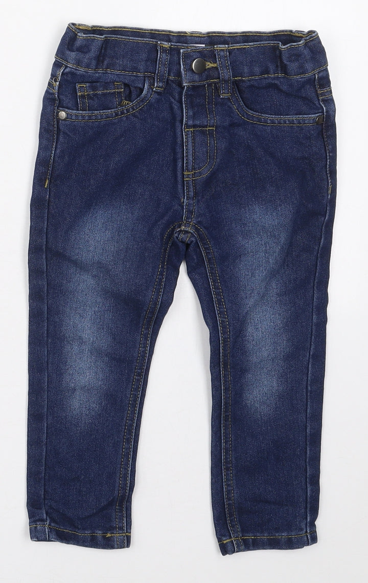 Pep&Co Boys Blue Cotton Skinny Jeans Size 2-3 Years Regular Button