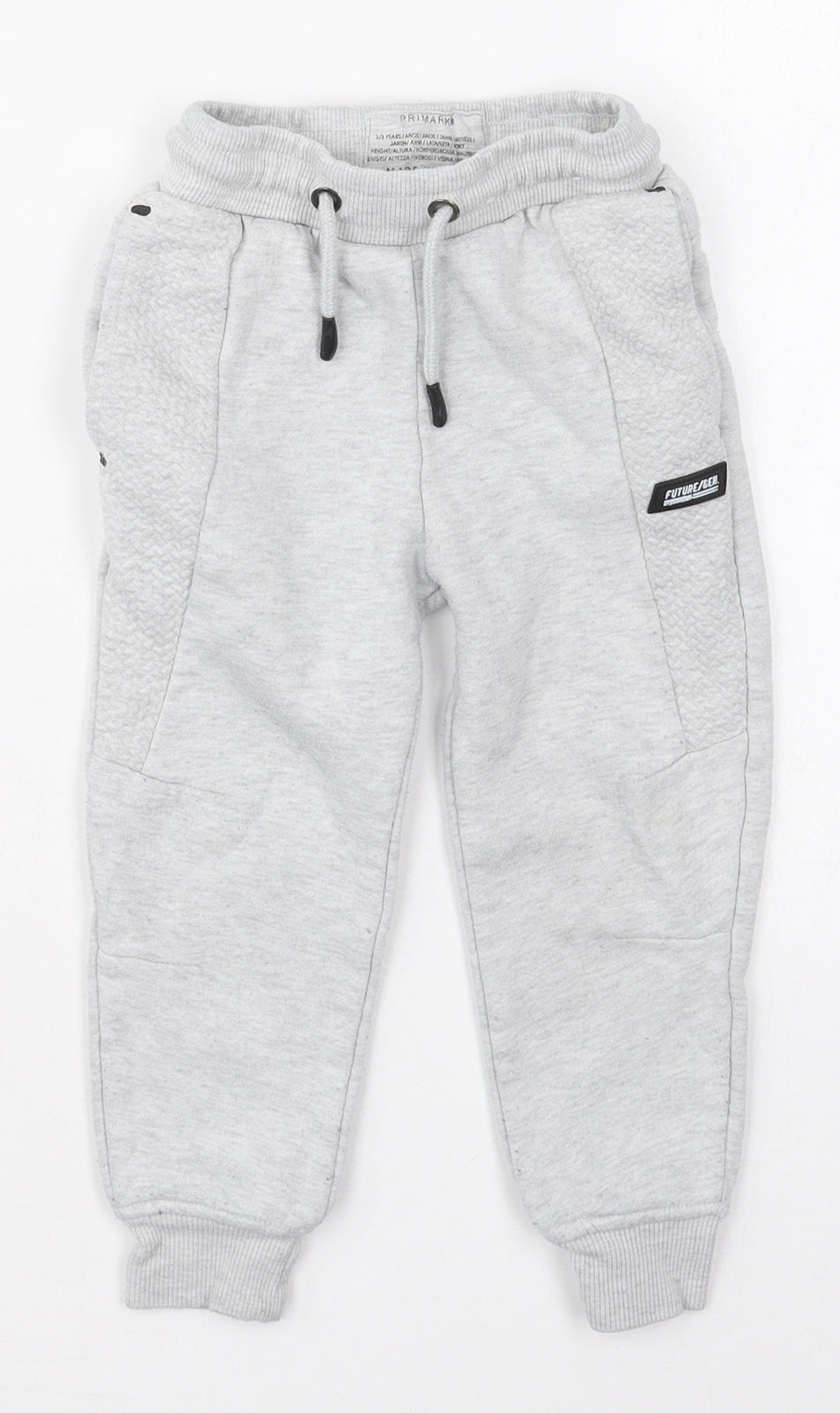 Primark Boys Grey  Cotton Sweatpants Trousers Size 2-3 Years  Regular Drawstring
