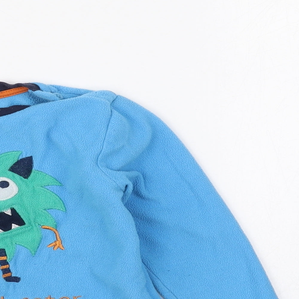 Primark Boys Blue Solid Polyester  Pyjama Set Size 18-24 Months  Pullover - Little Monster