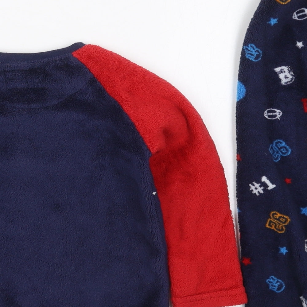 Primark Boys Blue Colourblock Polyester  Pyjama Set Size 2-3 Years  Pullover - Outlaw Try Outs