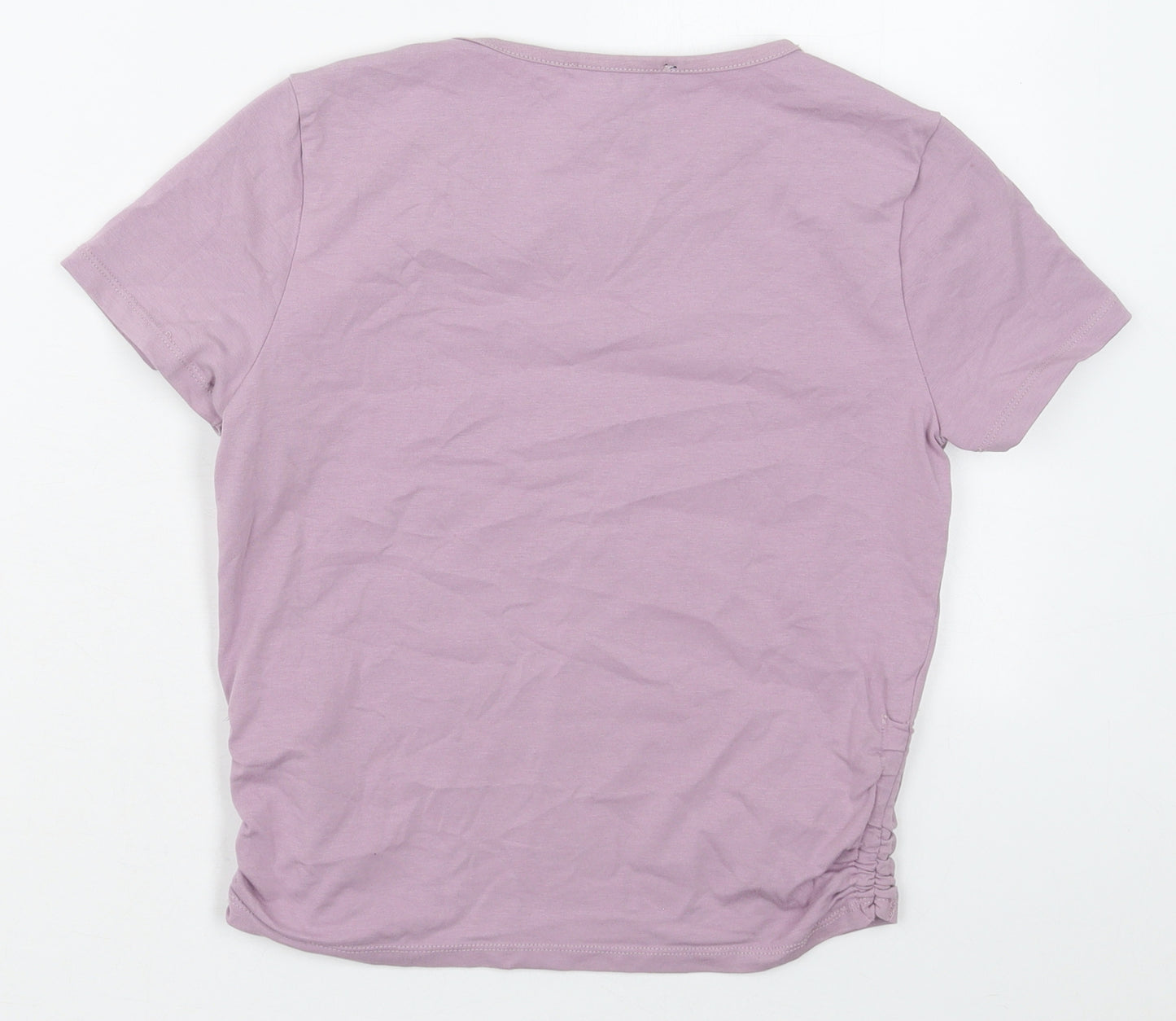 New Look Girls Purple  Cotton Basic T-Shirt Size 14-15 Years Crew Neck Pullover - Positivity Is Power