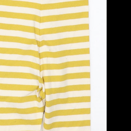 NEXT Girls Yellow Striped Cotton Capri Leggings Size 9-12 Months