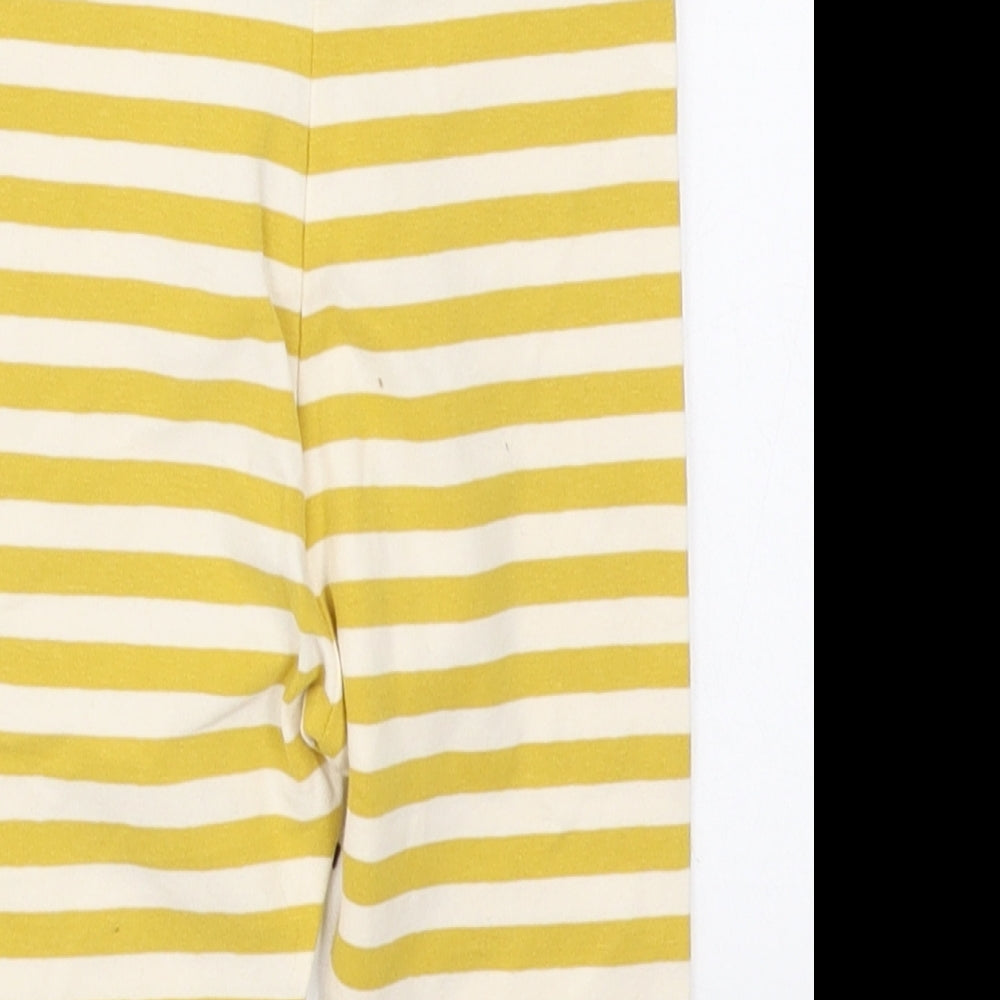 NEXT Girls Yellow Striped Cotton Capri Leggings Size 9-12 Months