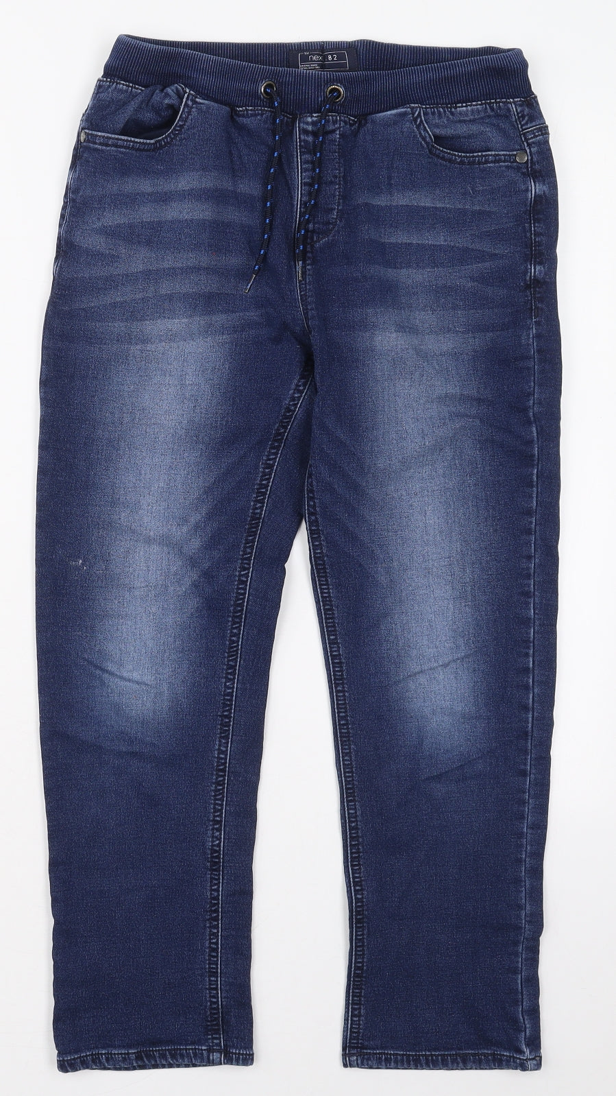 NEXT Boys Blue  Cotton Straight Jeans Size 11 Years  Regular Drawstring