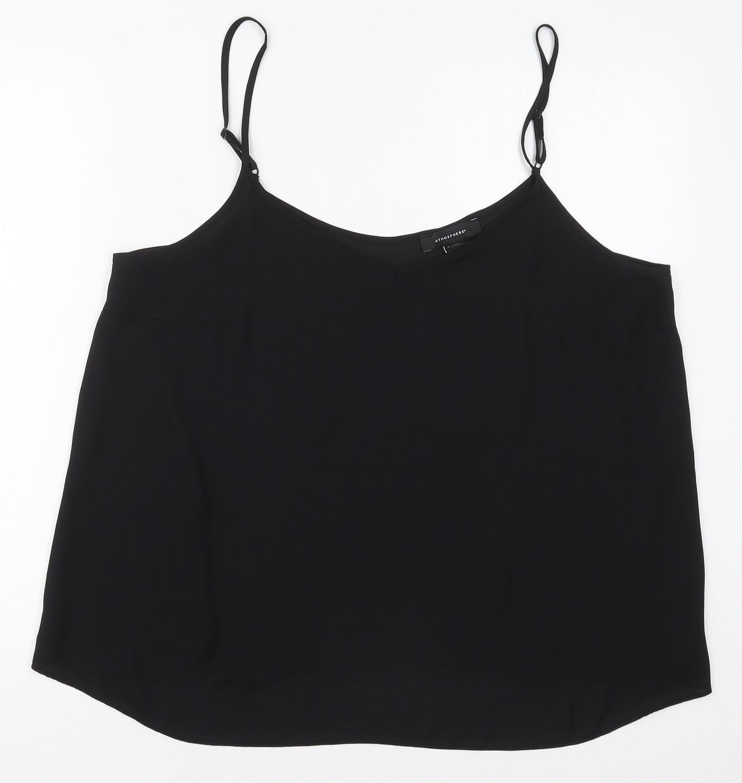Atmosphere Womens Black  Polyester Basic Tank Size 18 V-Neck