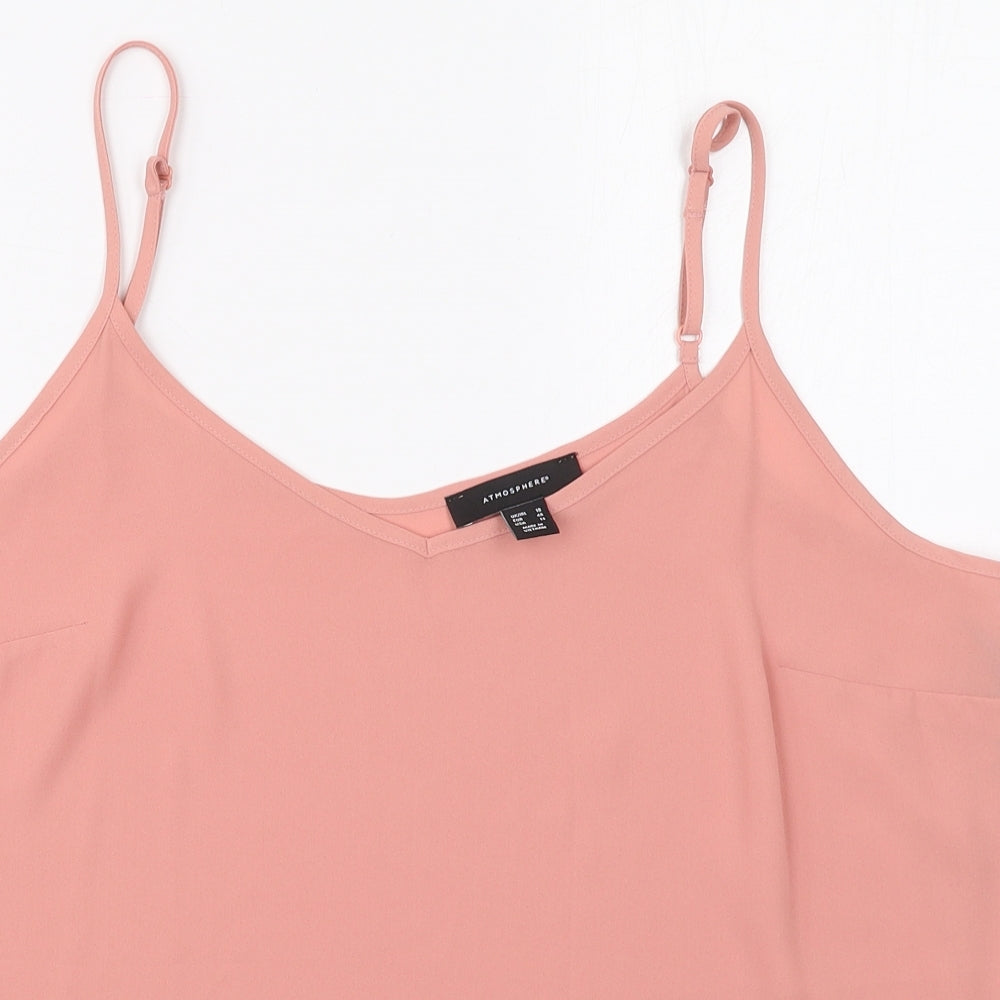 Atmosphere Womens Pink  Polyester Basic Tank Size 18 V-Neck
