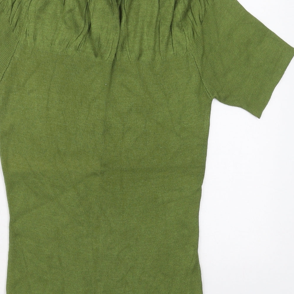 Gerard Womens Green Roll Neck  Viscose Pullover Jumper Size 10