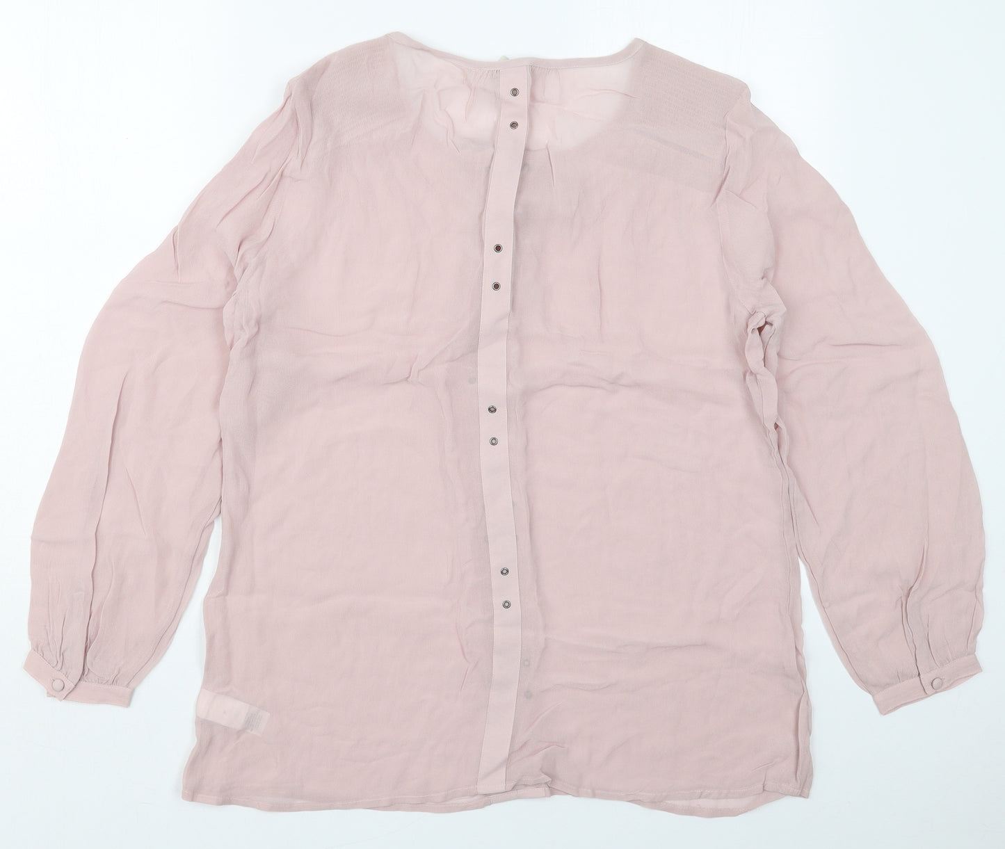 NEXT Womens Pink  Viscose Basic Blouse Size 14 Round Neck