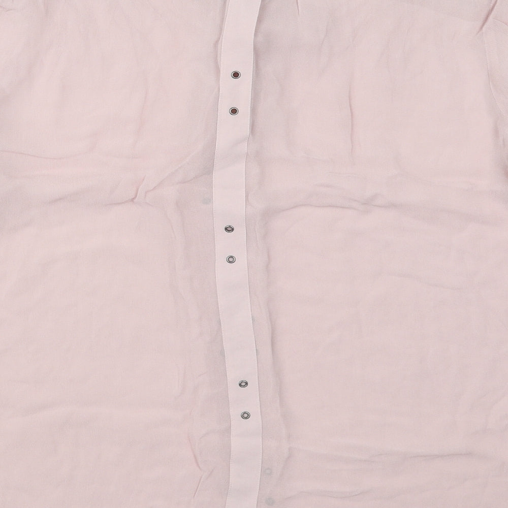 NEXT Womens Pink  Viscose Basic Blouse Size 14 Round Neck