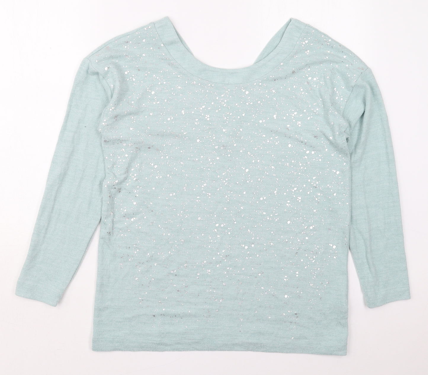 NEXT Womens Green Round Neck  Viscose Pullover Jumper Size 14   - Silver Flecks