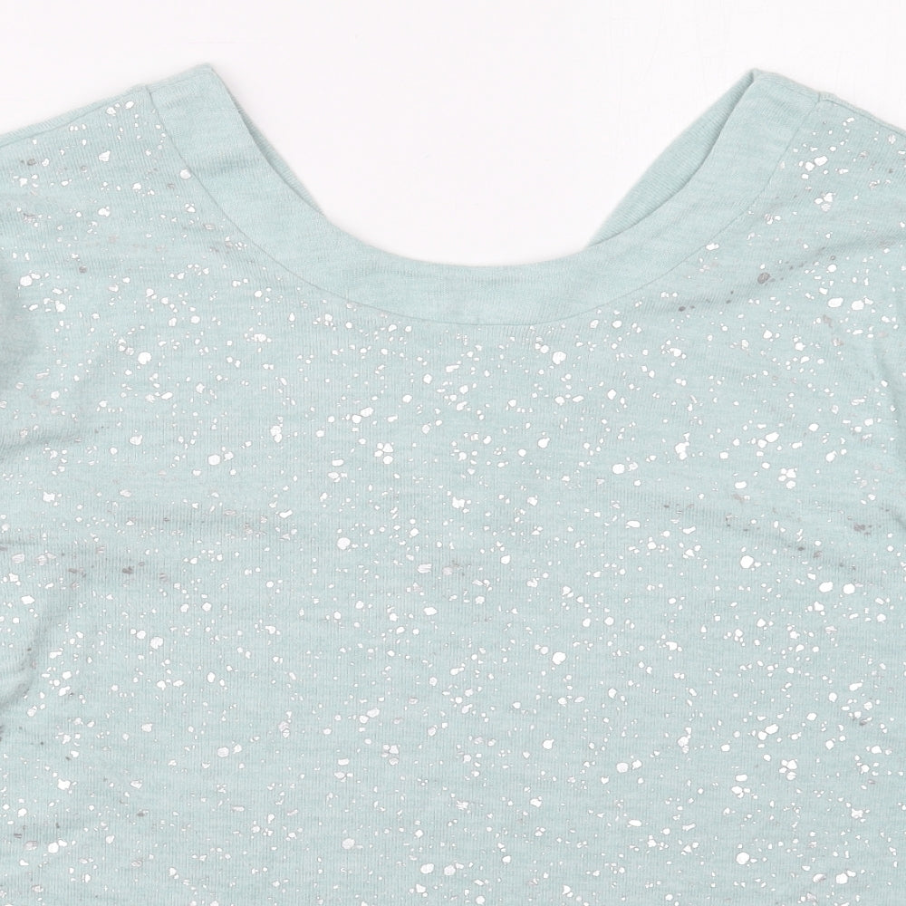 NEXT Womens Green Round Neck  Viscose Pullover Jumper Size 14   - Silver Flecks