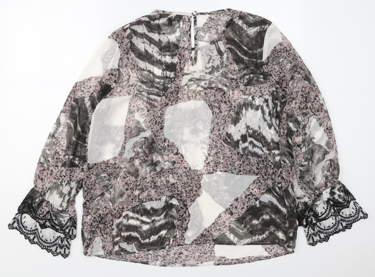 NEXT Womens Grey  Polyester Basic Blouse Size 16 Round Neck - Abstract