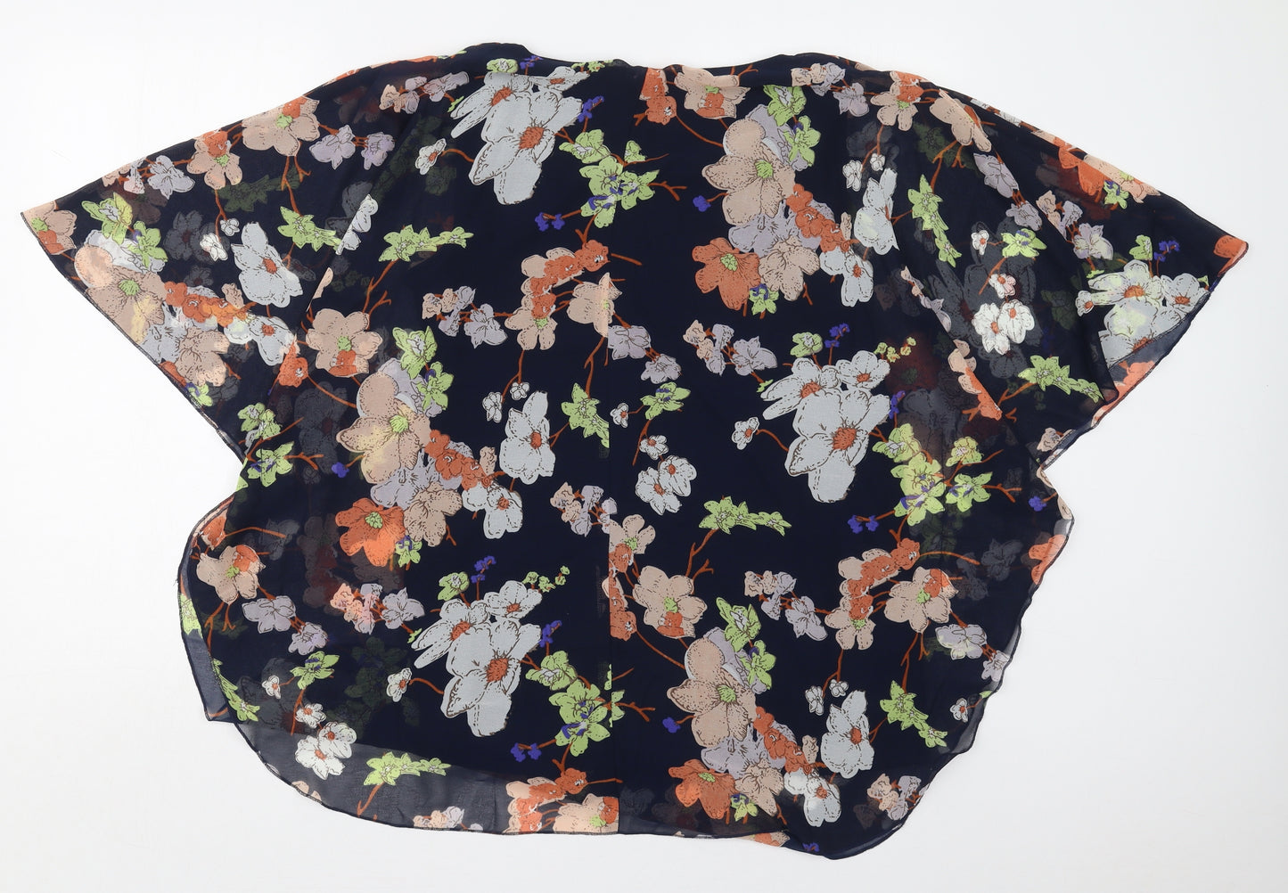 Joe Browns Womens Blue Floral Polyester Basic Blouse Size 16 Round Neck