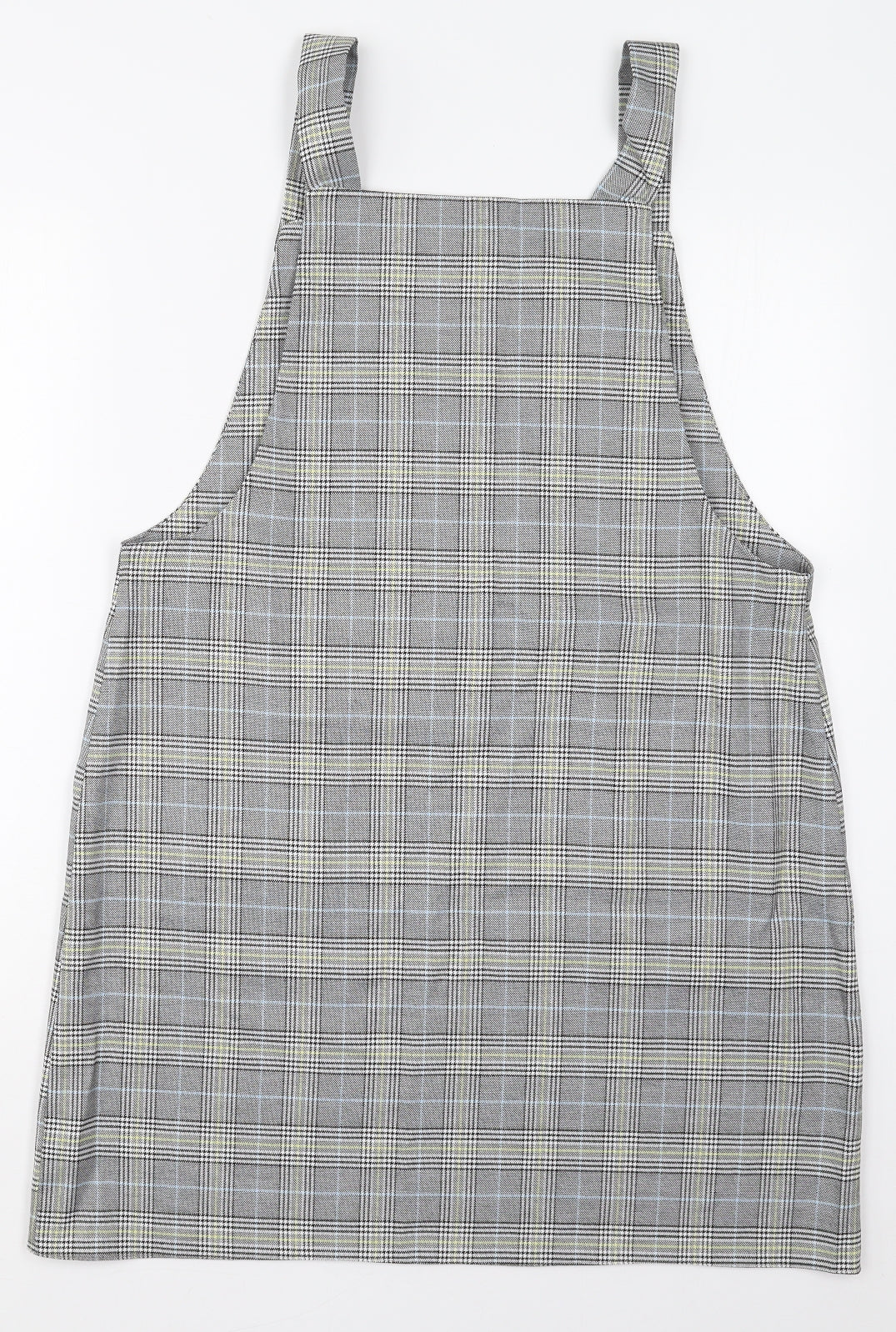 George Womens Grey Check Polyester Pinafore/Dungaree Dress  Size 16  Square Neck Pullover