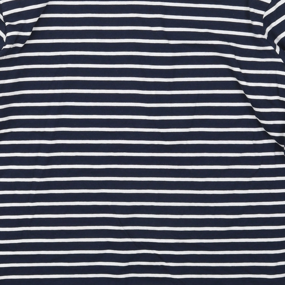 Regatta Womens Blue Striped Cotton Basic T-Shirt Size 16 Boat Neck