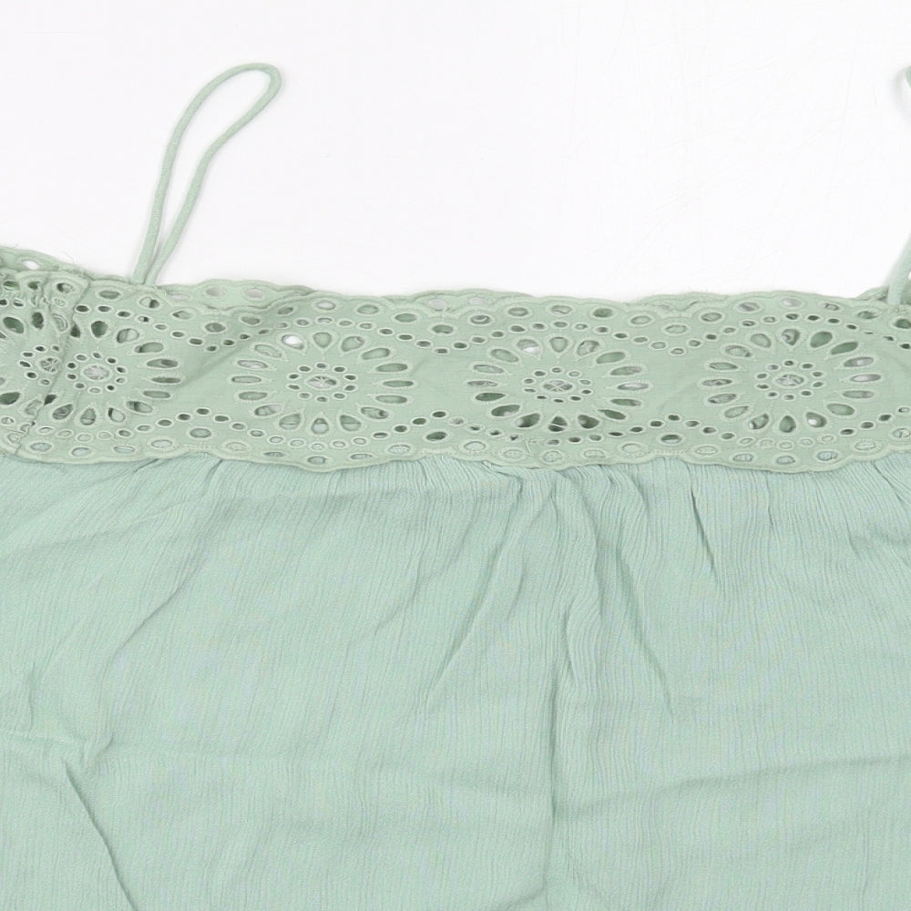 Papaya Womens Green  Viscose Basic Blouse Size 16 Off the Shoulder
