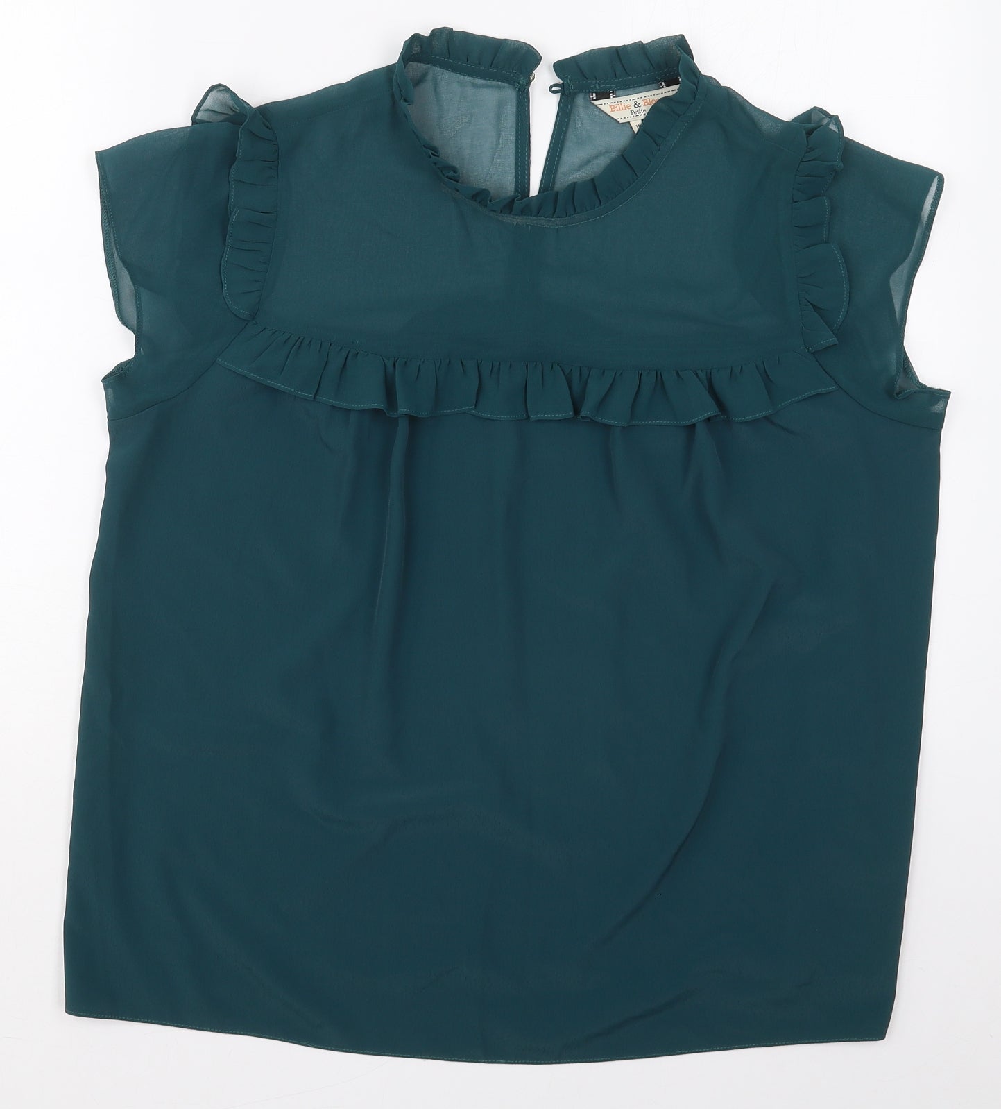 Billie & Blossom Womens Blue  Polyester Basic Blouse Size 16 Round Neck