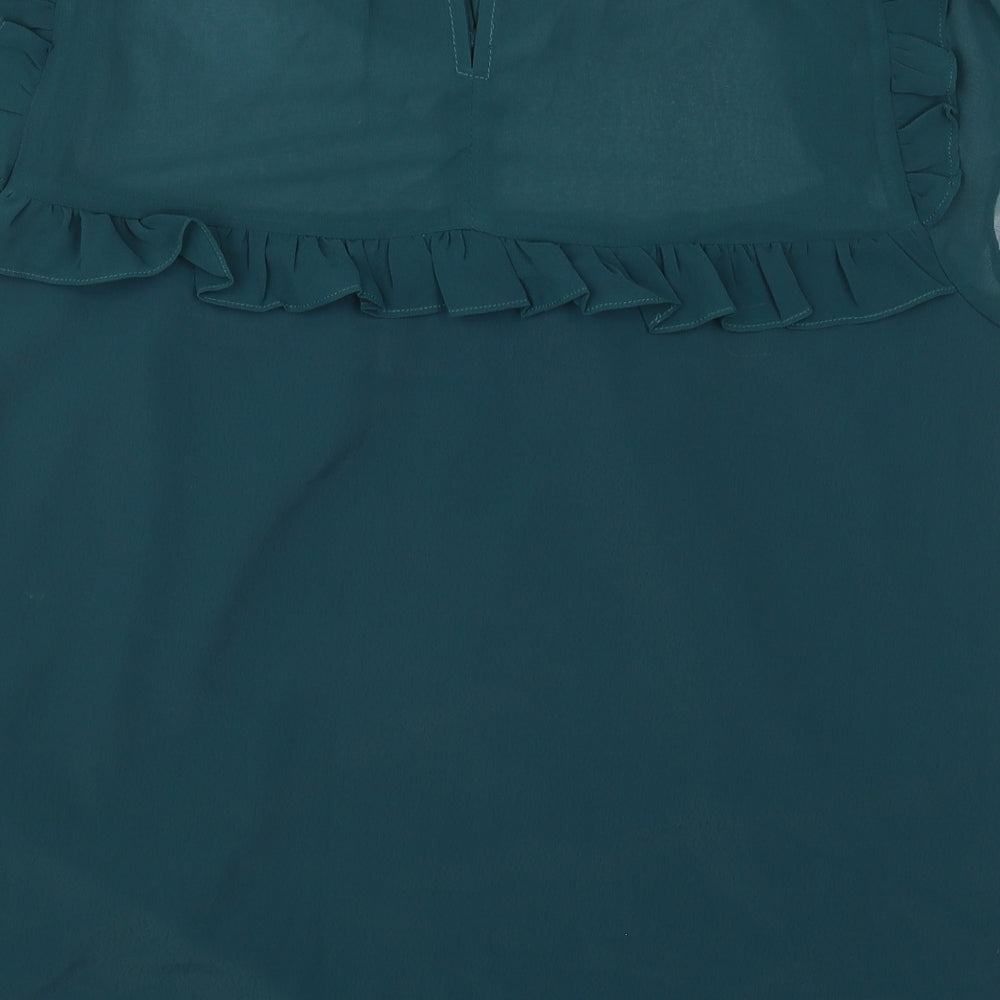 Billie & Blossom Womens Blue  Polyester Basic Blouse Size 16 Round Neck