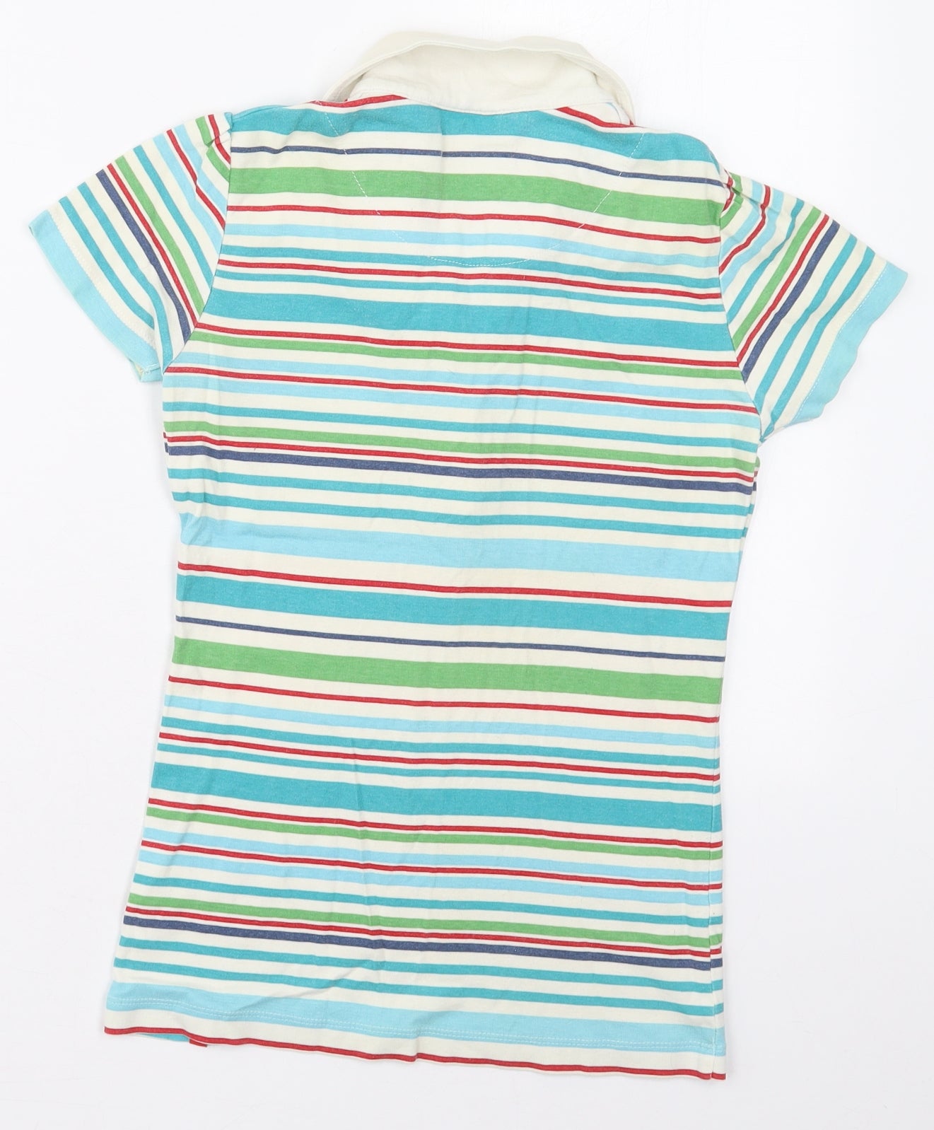 Yessica Womens Blue Striped Cotton Basic Polo Size XS Collared
