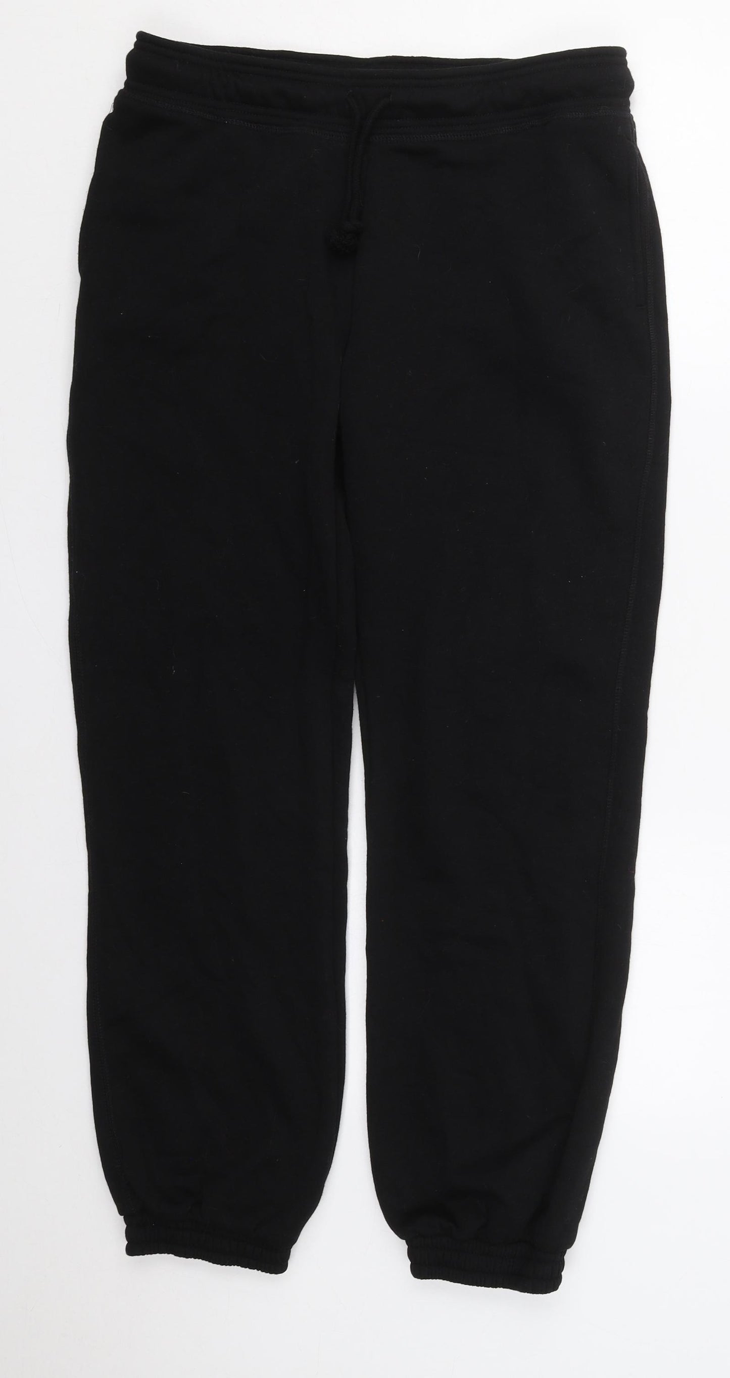 Primark Womens Black  Polyester Sweatpants Trousers Size 10 L27 in Regular Drawstring