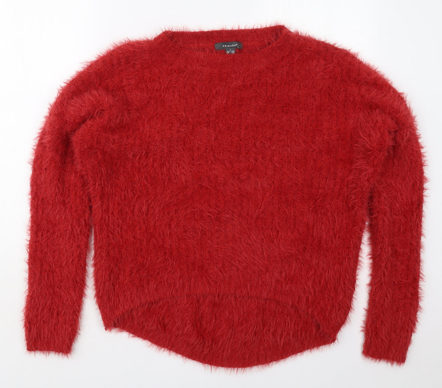 Primark Womens Red Round Neck  Polyester Pullover Jumper Size 10