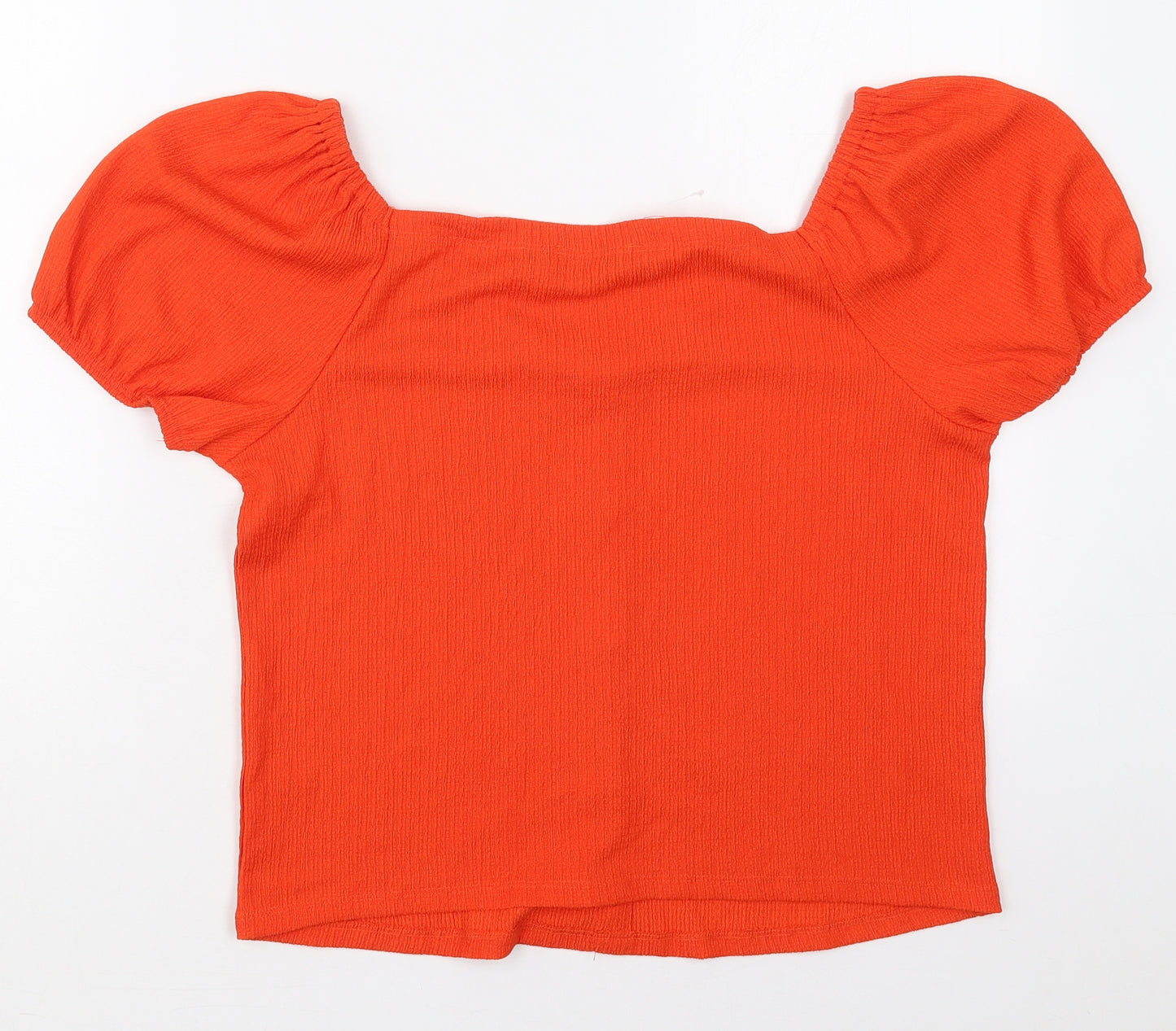 George Womens Orange  Polyester Basic T-Shirt Size 14 V-Neck