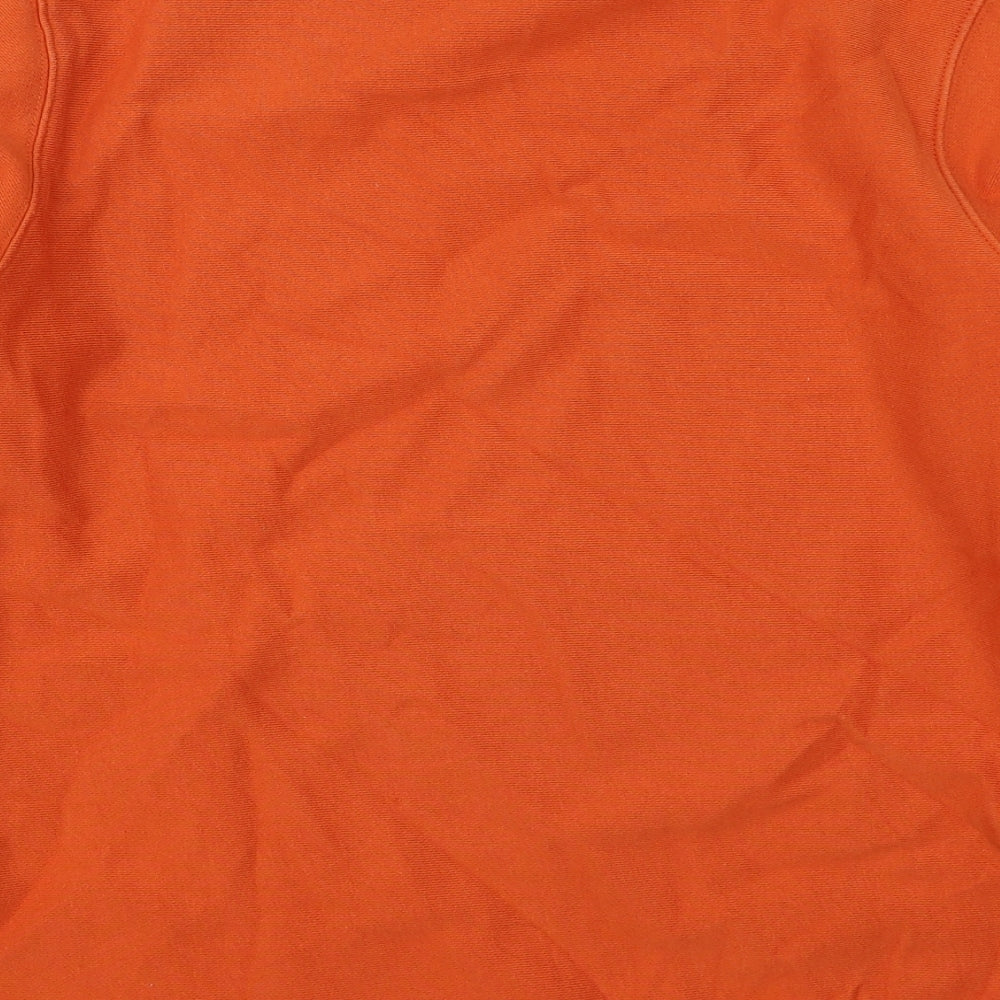 Pull&Bear Mens Orange  Cotton Pullover Sweatshirt Size M