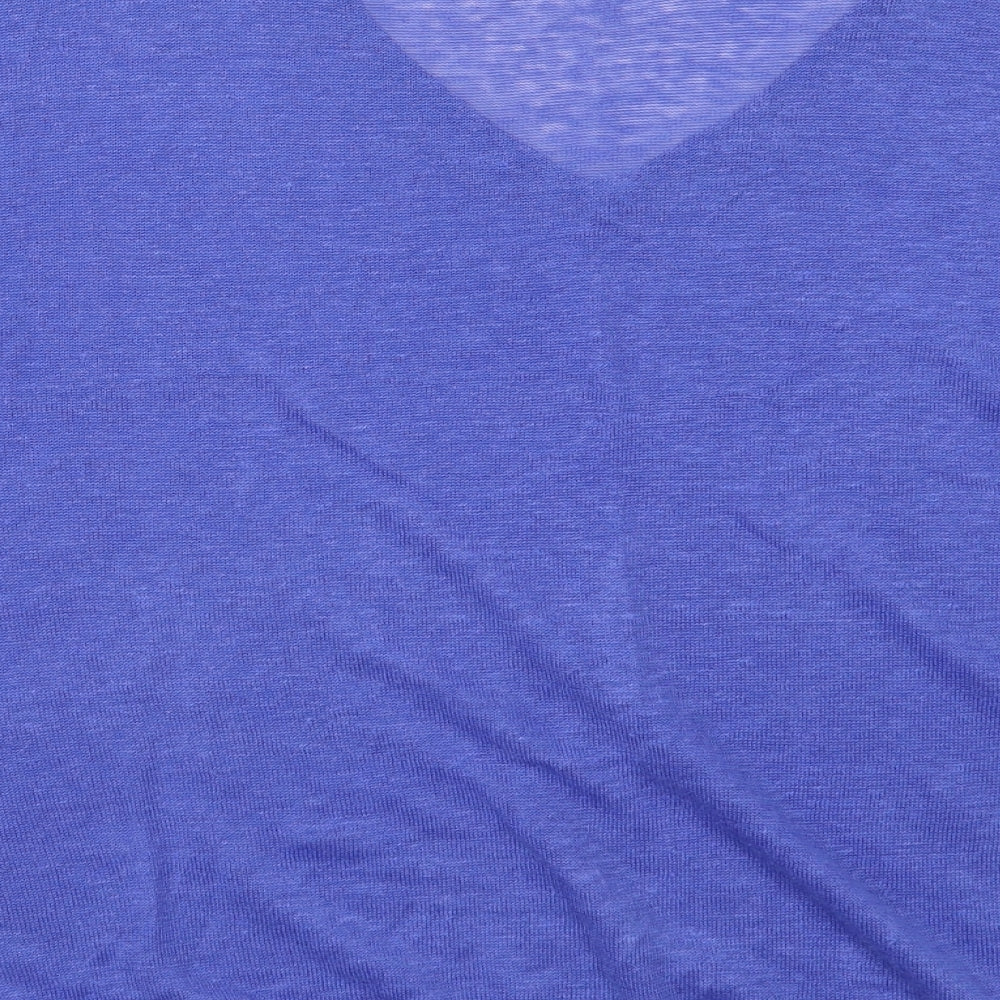 Mint Velvet Womens Blue V-Neck  Acrylic Pullover Jumper Size 10