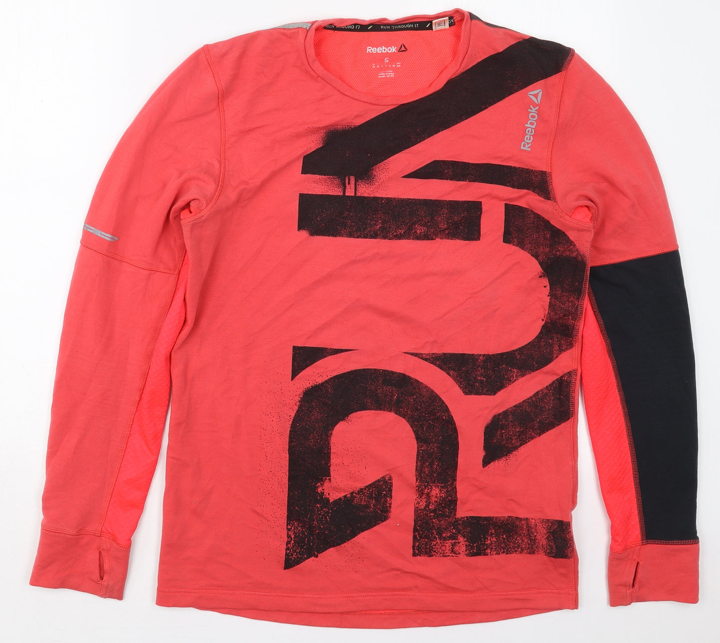 Reebok Mens Pink  Lyocell Basic T-Shirt Size S Crew Neck Pullover - Run