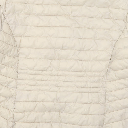 Primark Womens Beige   Quilted Coat Size 12  Zip