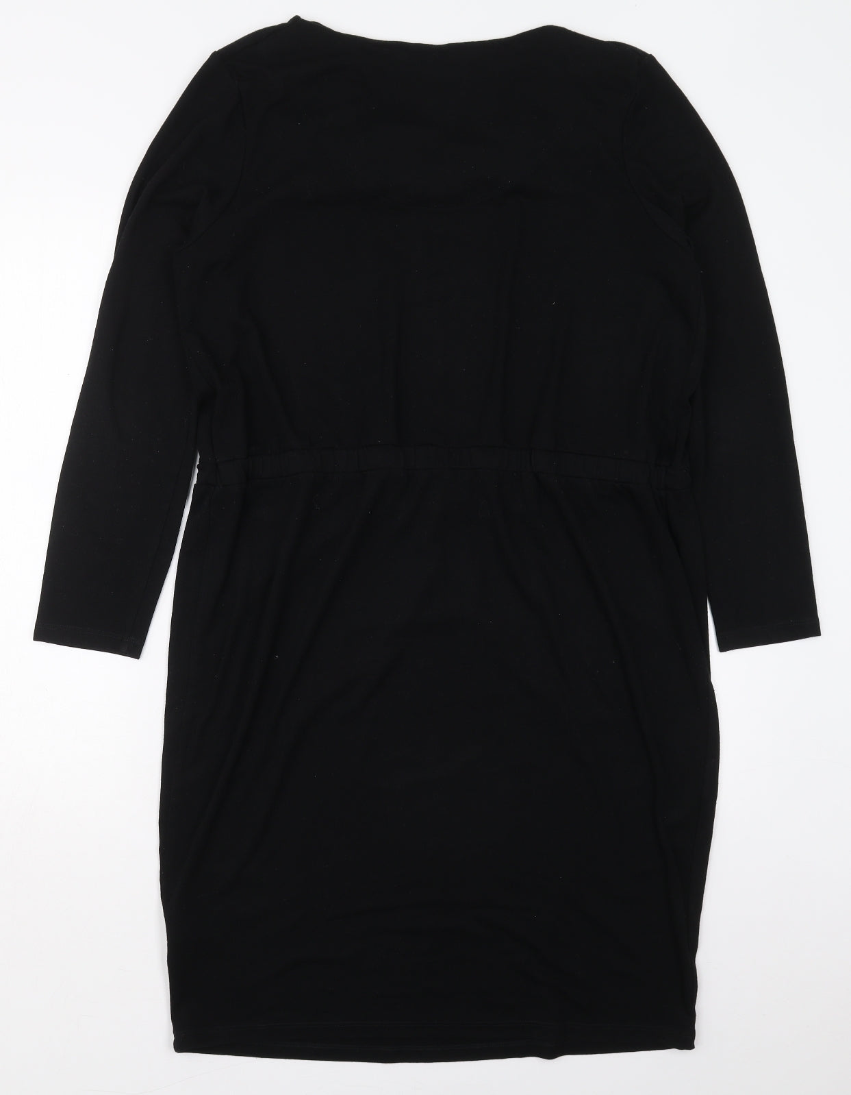Marks and Spencer Womens Black  Polyester Jumper Dress  Size 16  Cowl Neck Pullover
