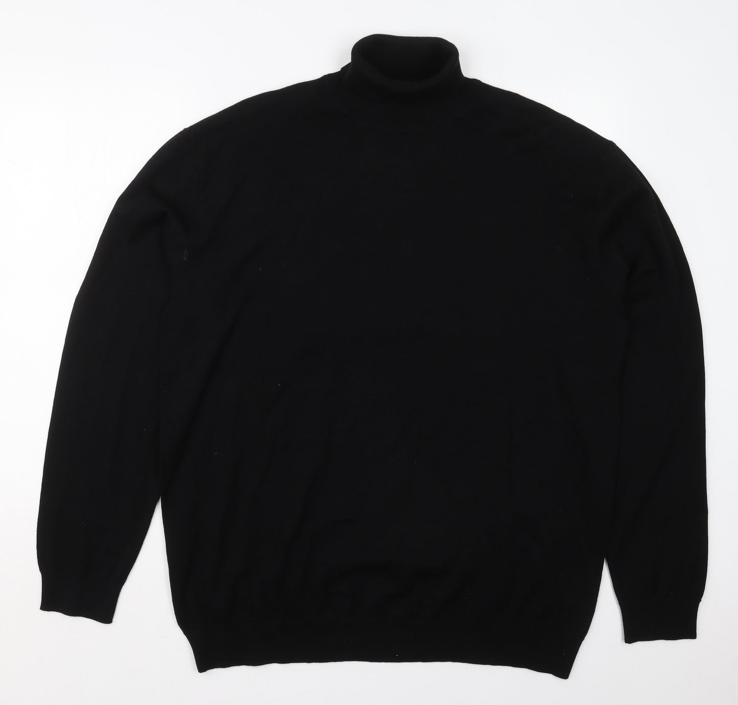 NEXT Mens Black Roll Neck  Cotton Pullover Jumper Size 2XL