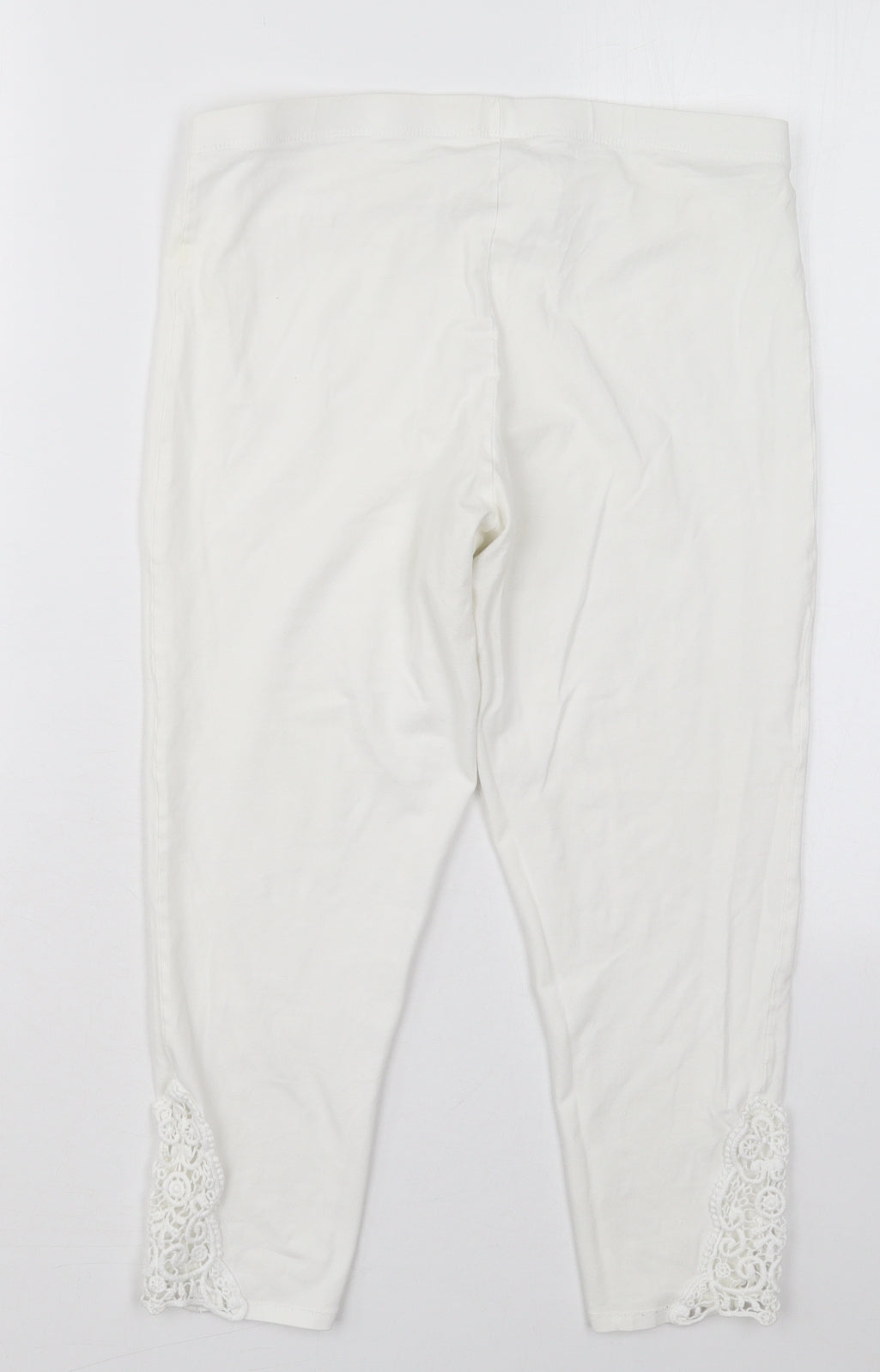 George Womens White  Cotton Cropped Leggings Size 16 L20 in