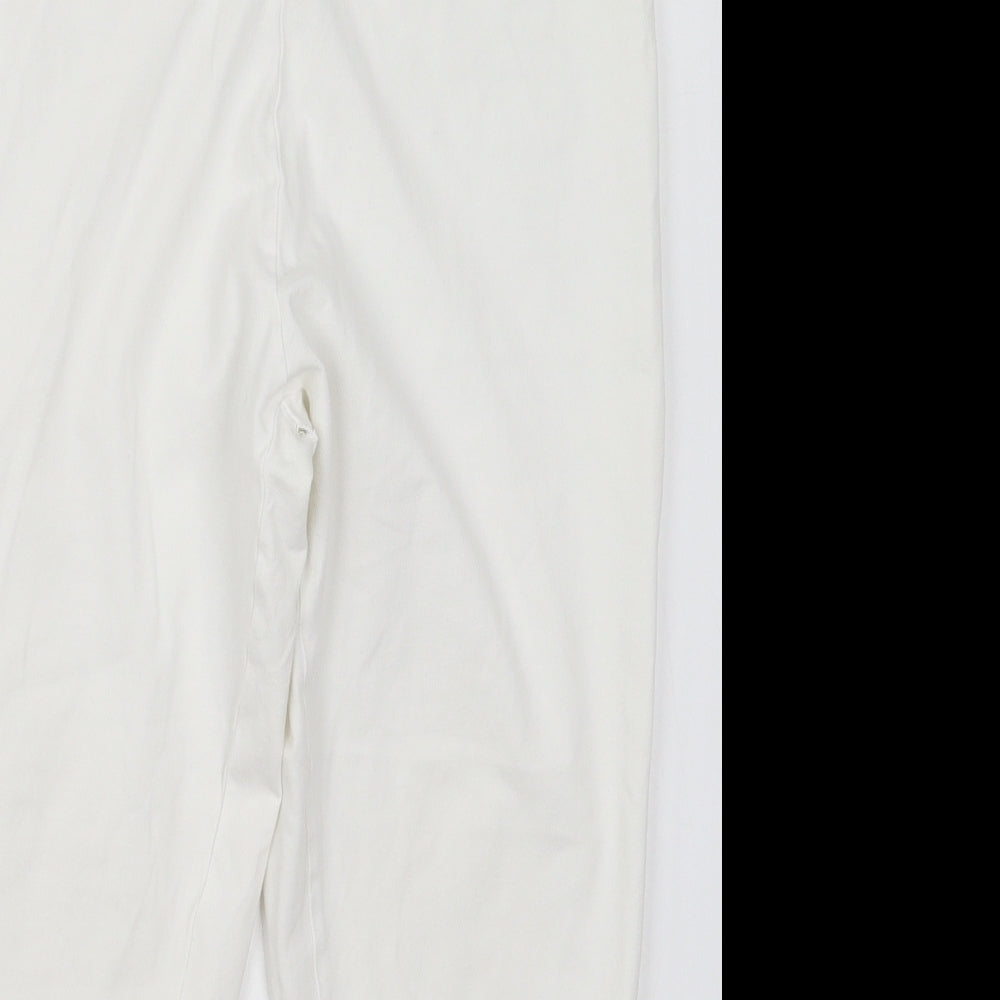 George Womens White  Cotton Cropped Leggings Size 16 L20 in