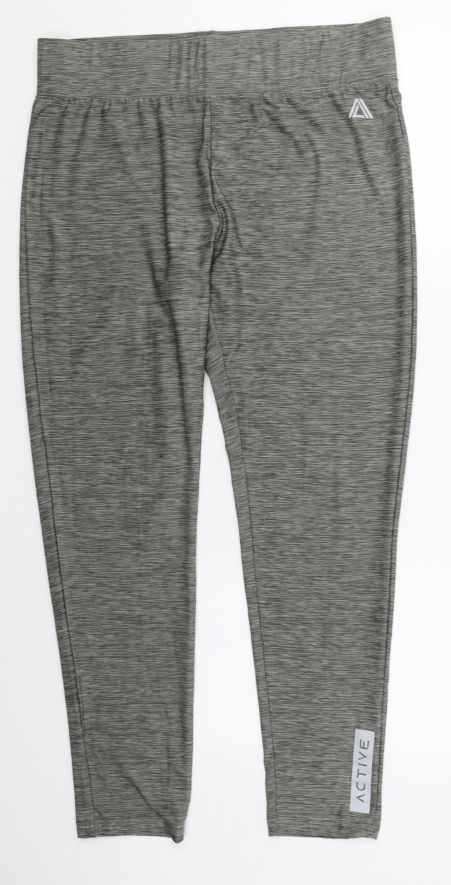 Pep&Co Womens Green  Polyester Compression Trousers Size 18 L27 in Regular  - Active