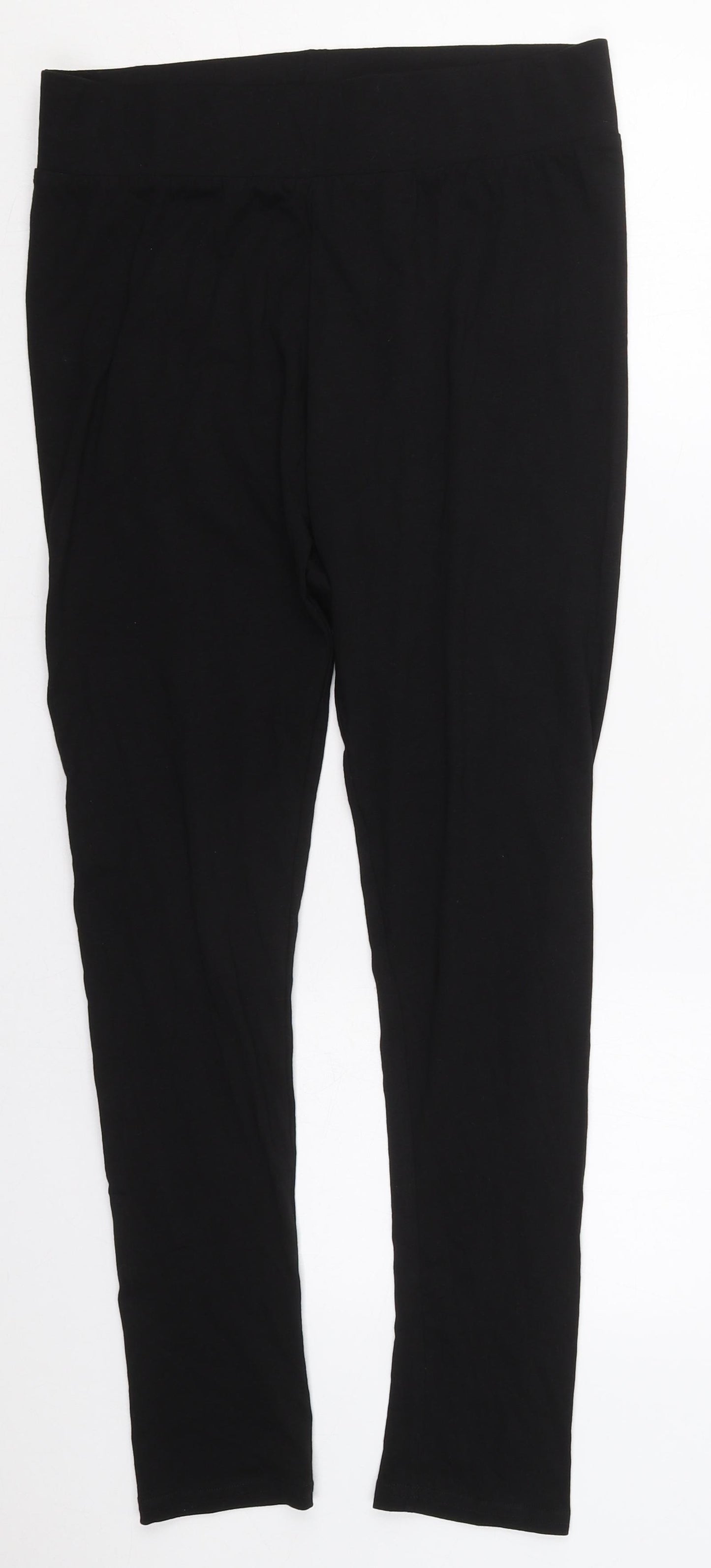 PRETTYLITTLETHING Womens Black  Cotton Carrot Leggings Size 14 L26 in
