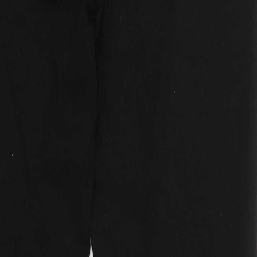 PRETTYLITTLETHING Womens Black  Cotton Carrot Leggings Size 14 L26 in