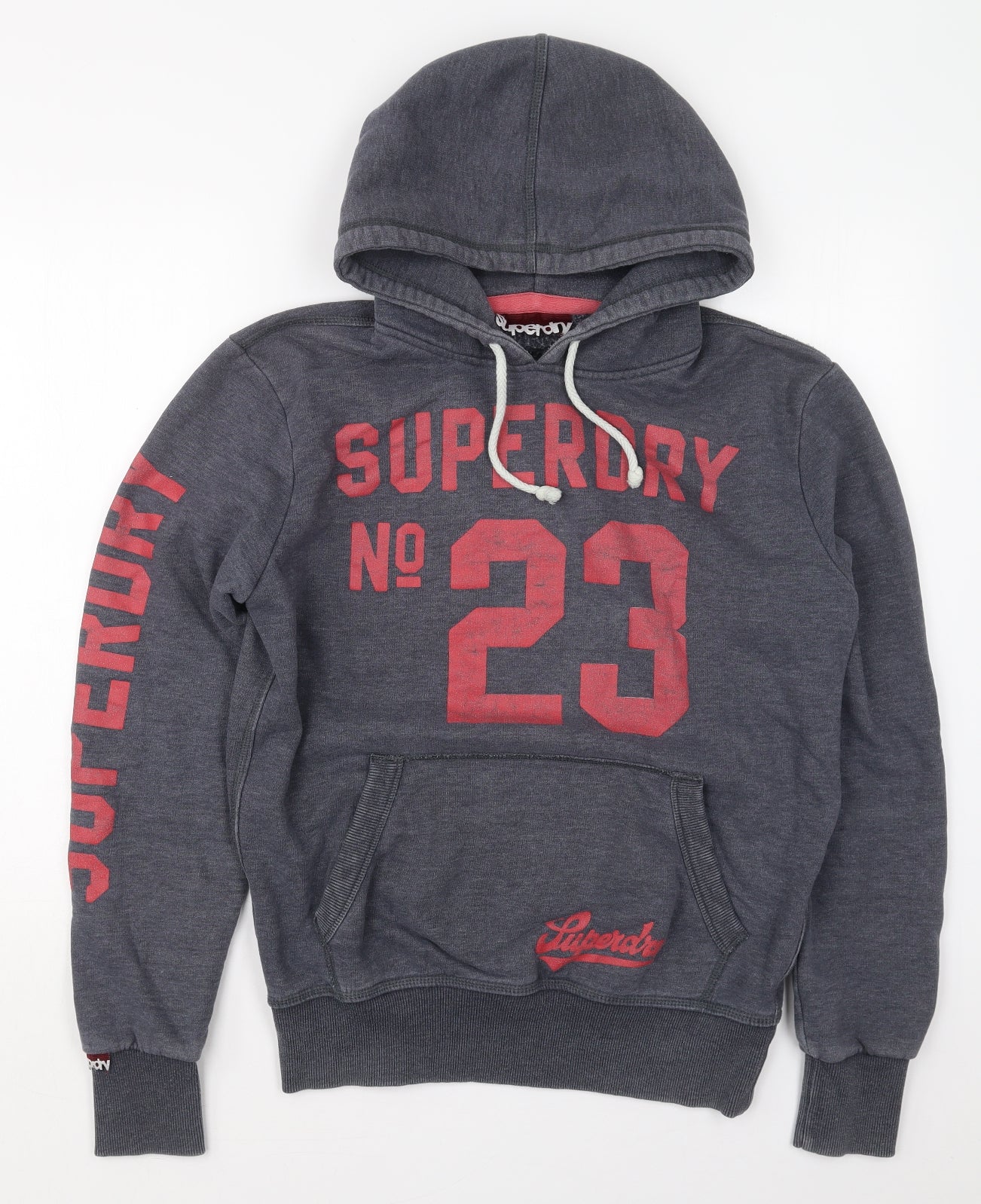 Superdry Mens Grey  Cotton Pullover Hoodie Size M