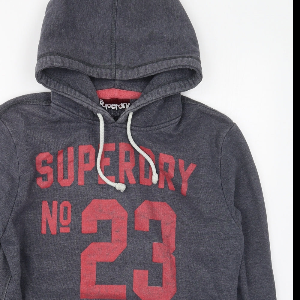 Superdry Mens Grey  Cotton Pullover Hoodie Size M