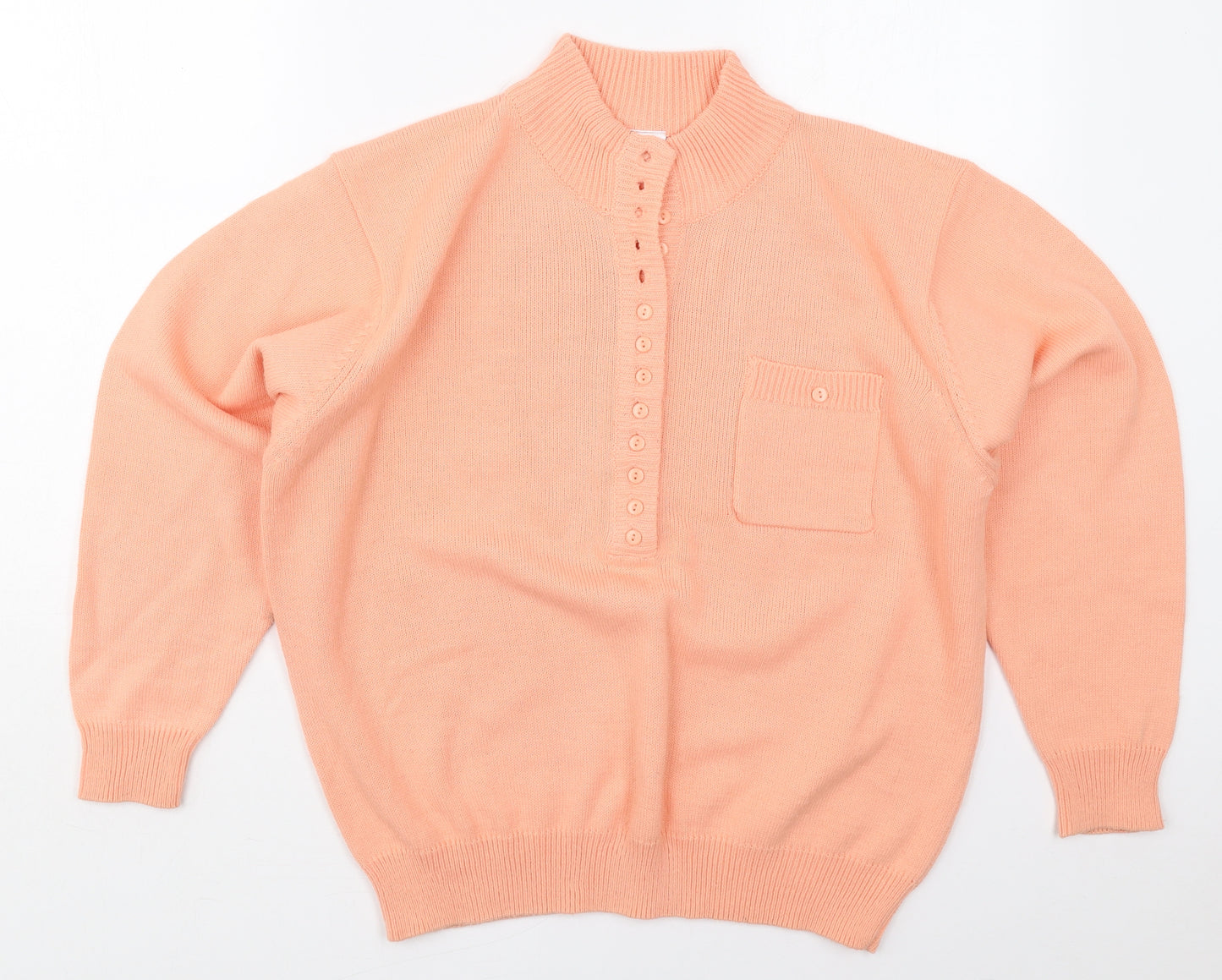 Preworn Womens Pink Mock Neck  Acrylic Pullover Jumper Size 20