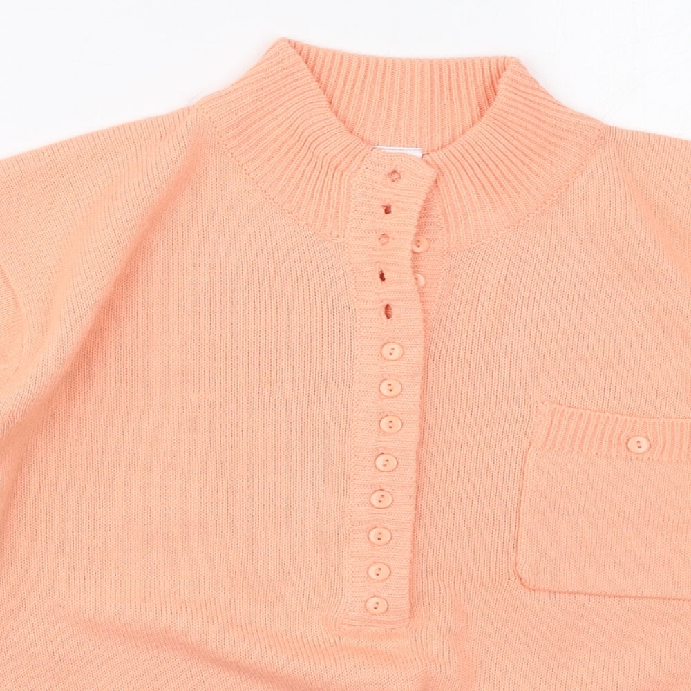 Preworn Womens Pink Mock Neck  Acrylic Pullover Jumper Size 20