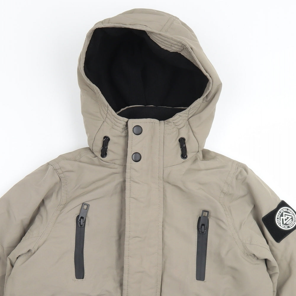 Matalan Boys Beige   Parka Coat Size 4 Years  Zip