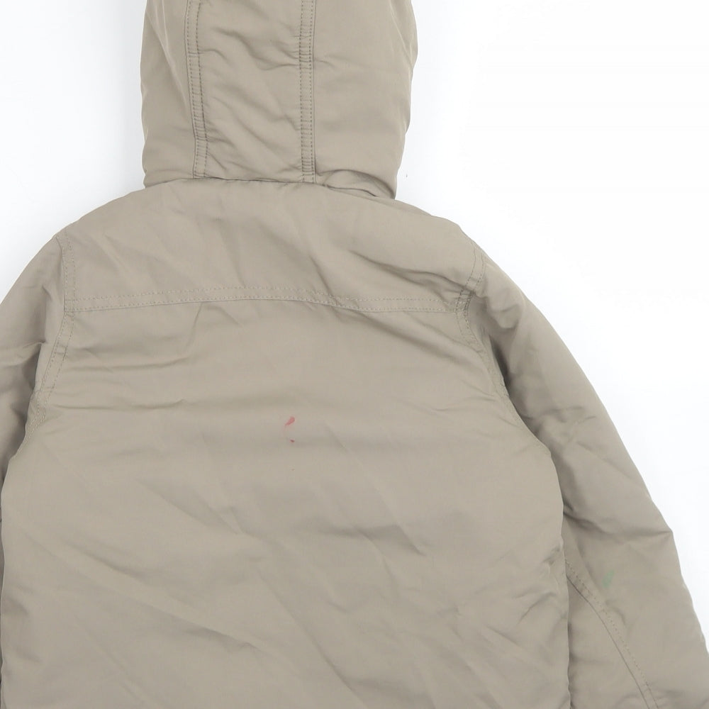 Matalan Boys Beige   Parka Coat Size 4 Years  Zip