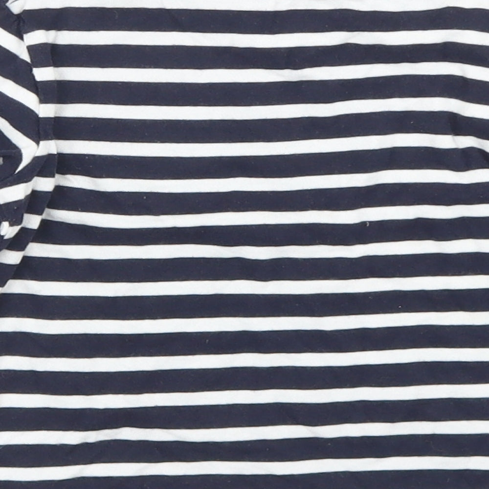 Gap Boys Blue Striped Cotton Basic T-Shirt Size 18-24 Months Crew Neck  - Chest Pocket