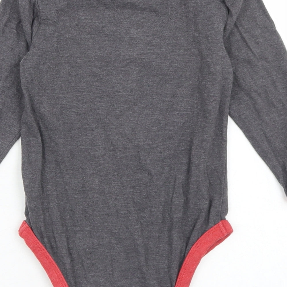 Amplified Boys Grey  Cotton Babygrow One-Piece Size 12-18 Months  Snap - Guns N' Roses