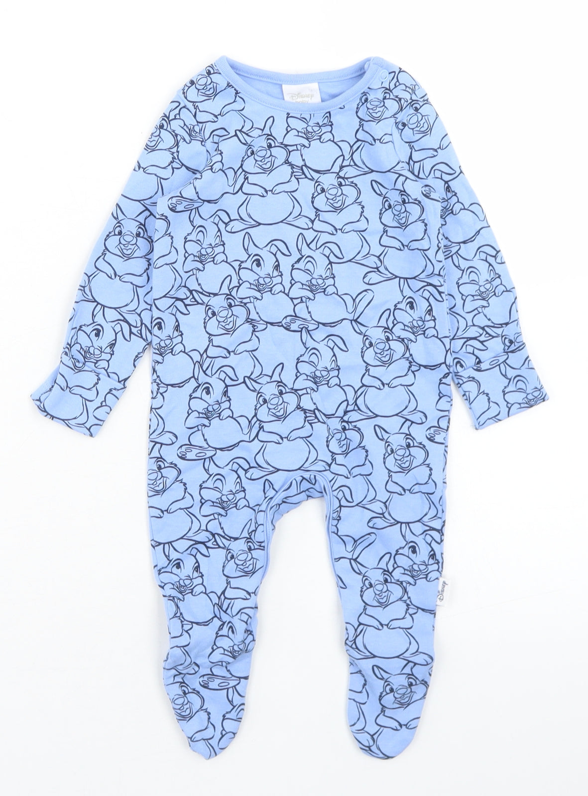 Disney Baby Boys Blue Geometric Cotton Babygrow One-Piece Size 0-3 Months  Snap - Thumper