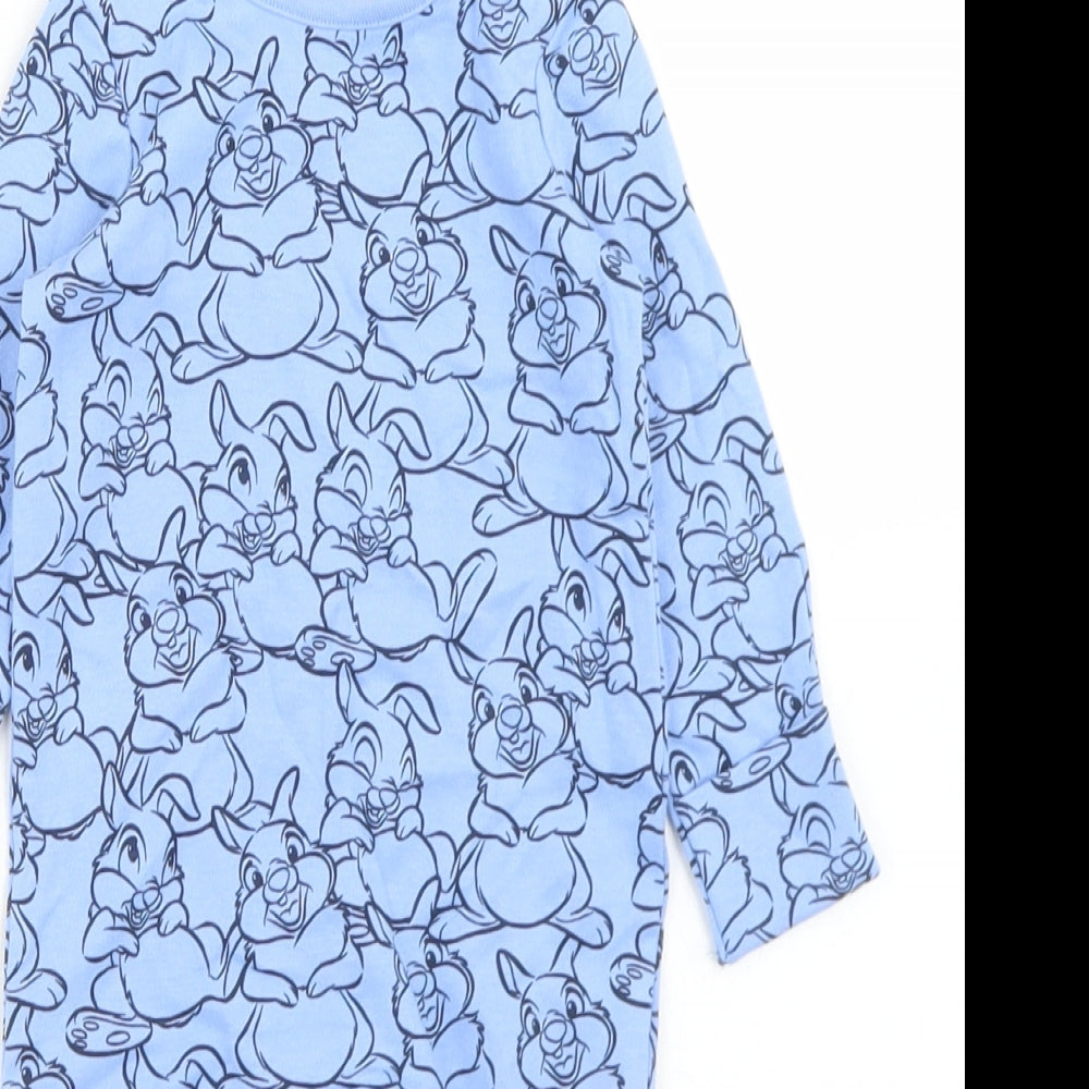 Disney Baby Boys Blue Geometric Cotton Babygrow One-Piece Size 0-3 Months  Snap - Thumper
