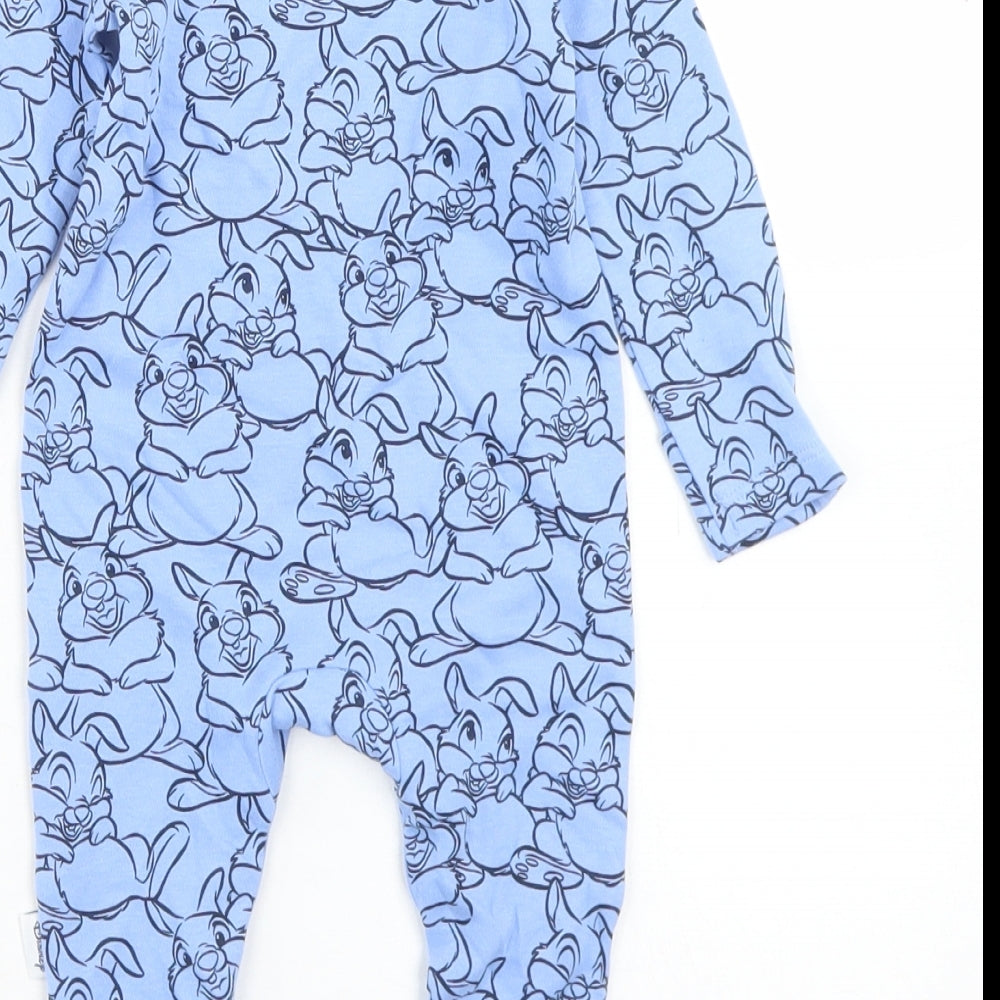 Disney Baby Boys Blue Geometric Cotton Babygrow One-Piece Size 0-3 Months  Snap - Thumper