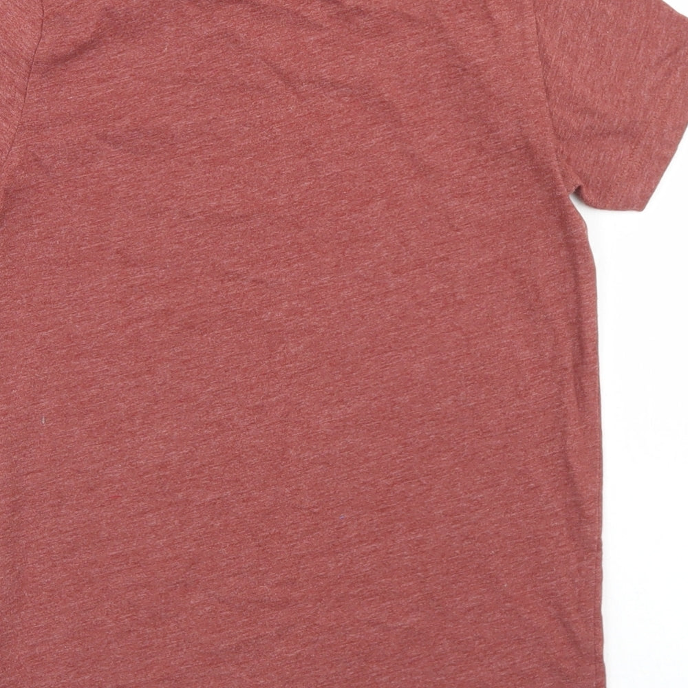 NEXT Boys Red  Cotton Basic T-Shirt Size 8 Years Crew Neck  - Dinosaur
