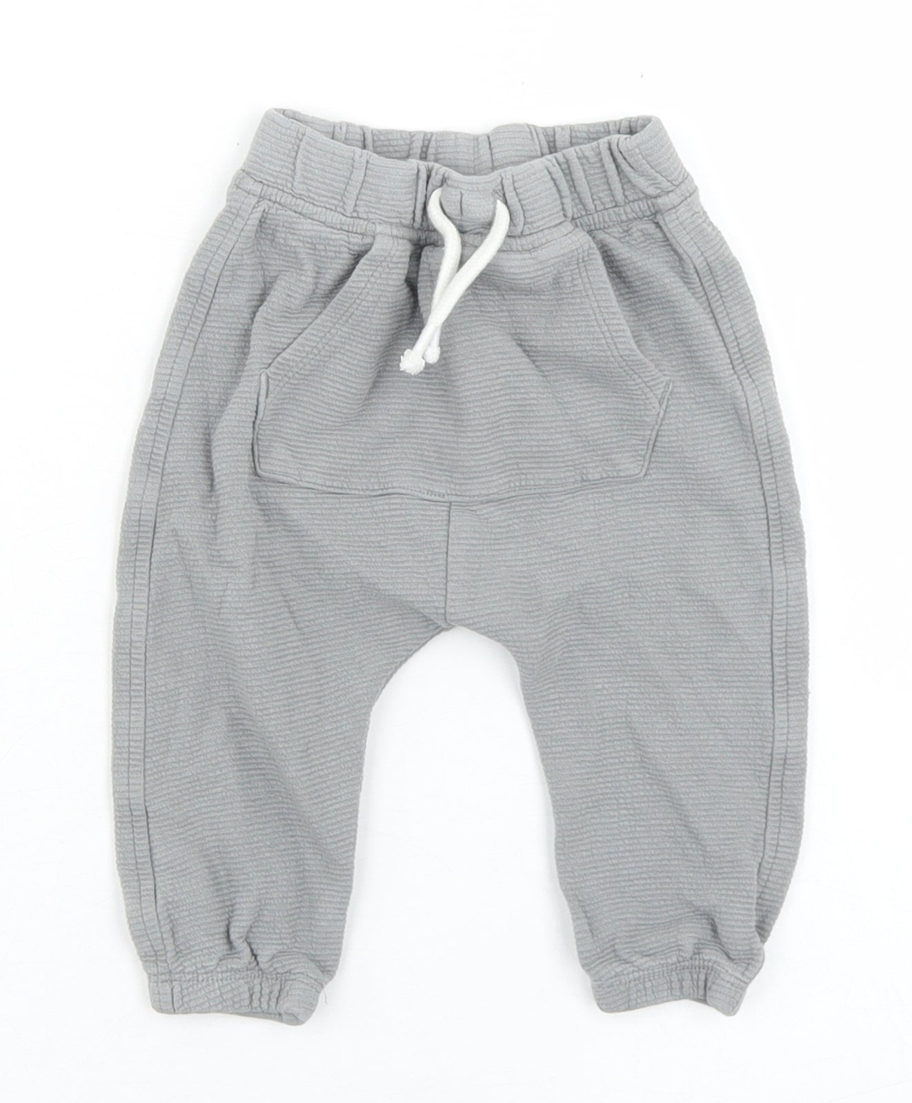 George Boys Grey  Cotton Jogger Trousers Size 6-9 Months  Drawstring